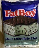 Mint chocolate chip ice cream sandwich