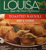 Breaded seasoned beef & cheese ravioli