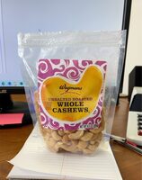 Unsalted Roasted Whooe Cashews
