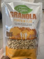 Whole grain oat clusters, flax seeds, crisp brown rice & pumpkin seeds granola, pumpkin flax