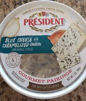 Spreadable cheese, blue cheese with caramelized onion