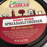 Port wine spreadable cheddar, cold pack cheese food