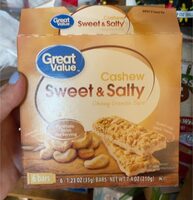 Cashew sweet and salty chewy granola bar