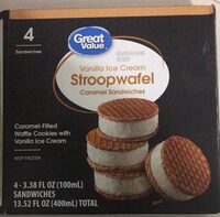 Vanilla ice cream Stroop waffle caramel sandwiches
