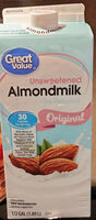 Great value, unsweetened almondmilk, original