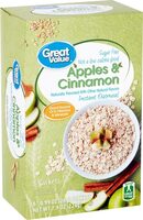 Sugar Free Instant Oatmeal, Apple, Cinnamon