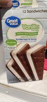 Vanilla Flavored Lowfat Ice Cream Sandwiches