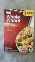 Whole wheat rotini, whole wheat macaroni product