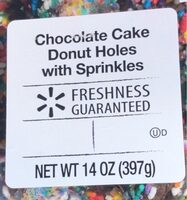 Chocolate cake donut holes with sprinkles