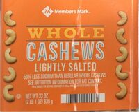 Whole CASHEWS LIGHTLY SALTED