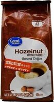 Great Value Hazelnut Medium Roast Ground Coffee, 12 Oz