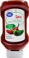 Great Value Spicy Tomato Ketchup Blenmded With Jalapeno, 20 Oz