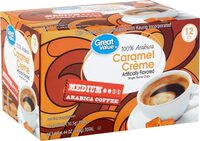 Arabica caramel crème coffee pods