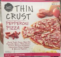 Thin  crust pepperoni pizza