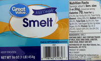 Great Value Frozen Wild Caught Smelt, 1 lb