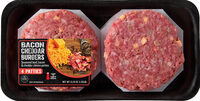 Seasoned beef, bacon & cheddar cheese patties