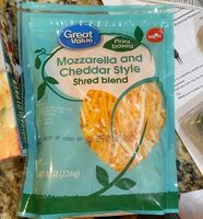 Mozzarella and cheddar style shred blend