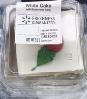 White cake with buttercream icing