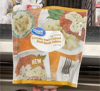 Fully cooked country fried cubed beef steak