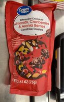 Dark chocolate almonds, cranberries, & aronia berries clusters