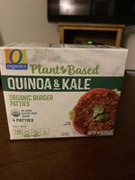 Organic quinoa patties, quinoa & kale with carrots, onion & spices
