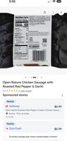 Roasted Red Pepper & Garlic Chicken Sausage
