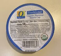 Traditional organic hummus snack cup