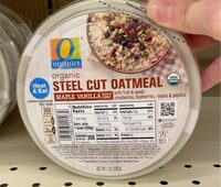Maple vanilla organic steel cut oatmeal with