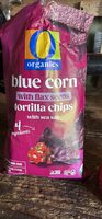 Blue corn with flax seeds tortilla chips with sea salt