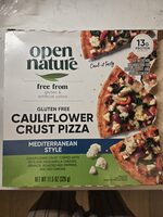 Gluten Free Cauliflower Crust Pizza Mediterranean Style