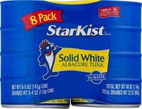 Solid white albacore tuna in water