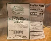 Shredded mild cheddar cheese