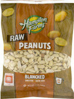 Raw peanuts blanched