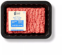 All natural ground beef 80% lean 20% fat