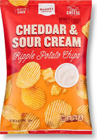 Cheddar & sour cream flavored ripple potato chips