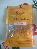 Good & gather triple cheddar classic shredded marble cheddar