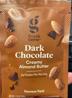 Dark chocolate creamy almond butter squeeze pack, dark chocolate