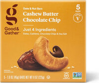 Cashew butter chocolate chip nutrition bars