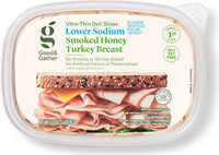 Ultra thin deli slices lower sodium smoked honey turkey breast