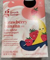 Strawberry banana yogurt pouch