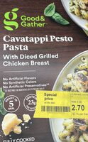 Cavatappi Pesto Pasta With Diced Grilled Chicken Breast