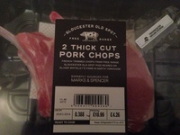 2 thick cut pork chops