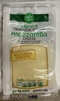 Sliced low-moisture part-skim mozzarella cheese