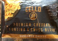 Cheddar,fontina and swiss cheese blend