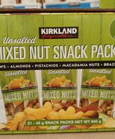 Mixed nut snack packs
