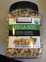 Organic whole cashews
