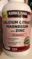 Calcium Citrate Magnesium and Zinc