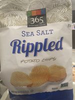 365 everyday value, rippled, potato chips, sea salt