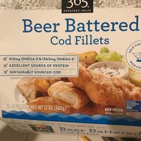 Beer battered cod fillets, beer battered