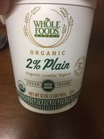 Organic 2% plain low fat yogurt